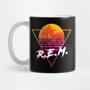 R.E.M. - Proud Name Retro 80s Sunset Aesthetic Design Mug